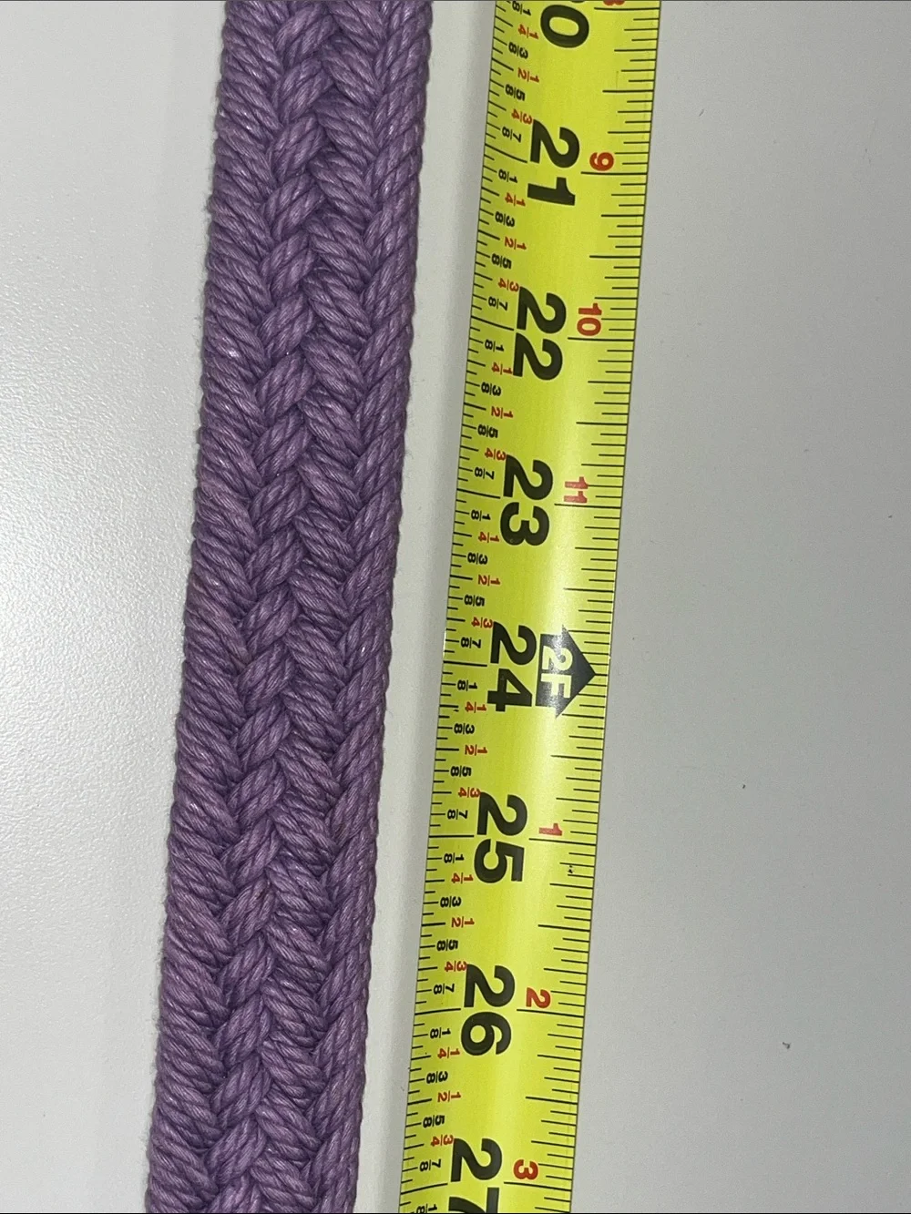 Eddie Bauer Lavender Braided Belt with Brown Leather Trim Size L / XL